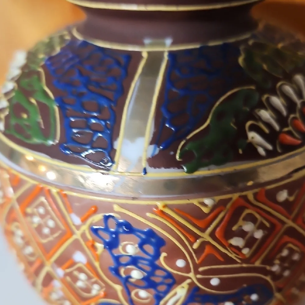 VTG Hand Painted Goldcastle Japan Moriage Butterfly Vase, Set of 2